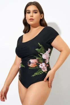 Black Mesh Flower Lady One Piece Swimsuit 11 Black Mesh Flower Lady One Piece Swimsuit -Bikini Bliss Shop dsc09213