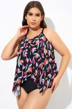 Multi Vintage Print Lady Tankini Top -Bikini Bliss Shop dsc09667